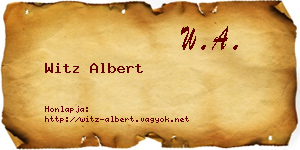 Witz Albert névjegykártya